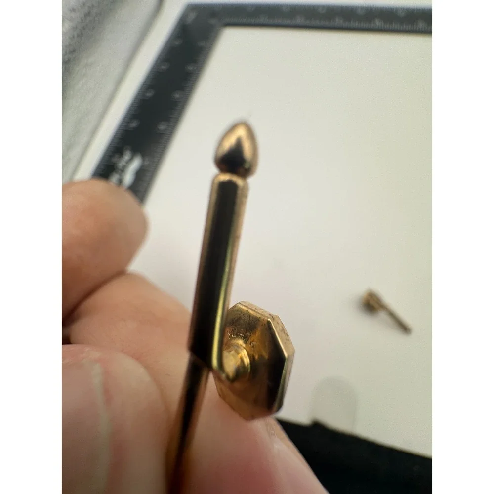 Vintage Art Deco Cufflinks Gold Tone Octagon Black Mother of Pearl Swank